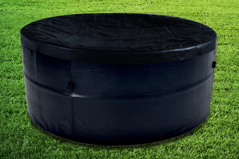 Karkassiga mullivann Avenli Spa Osaka Black Leather, 4-6-le inimesele