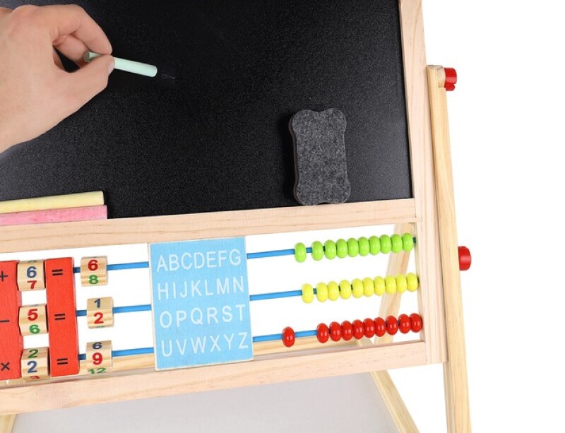 Double-sided wooden board for kids Kruzzel 32x41x67 cm