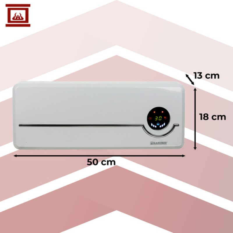Seinale kinnitatav elektriradiaator 1000W / 2000W taimeriga, valge