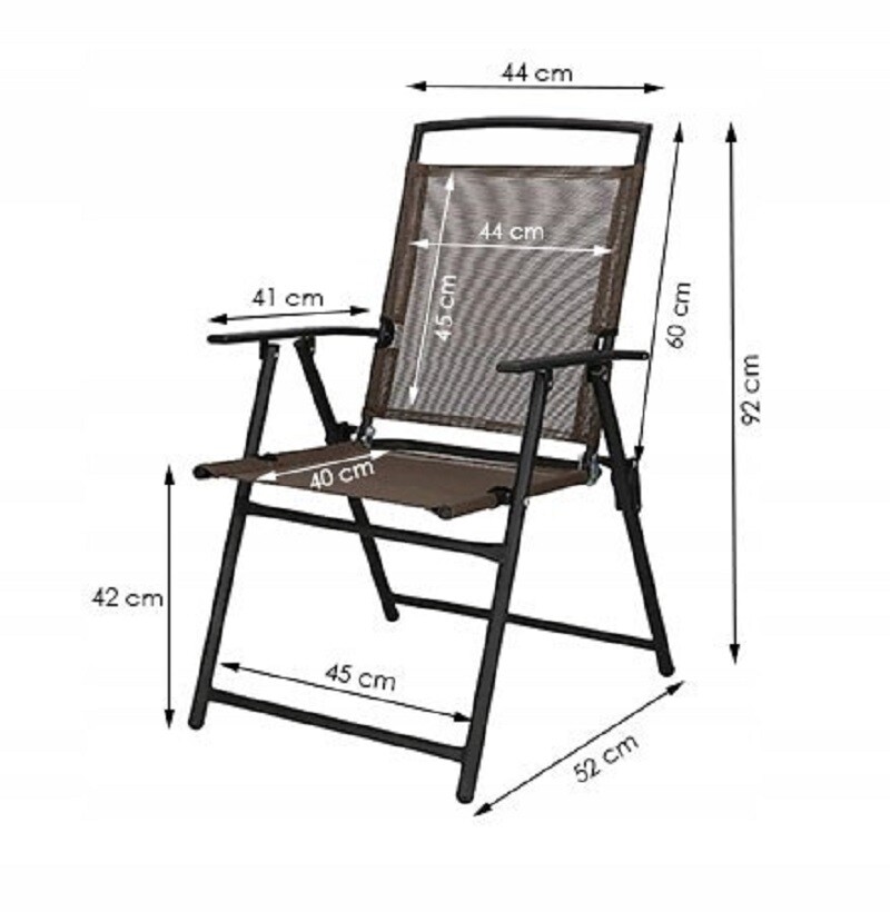 Saliekams atpūtas krēsls 45x52x92 cm, brūns