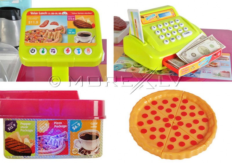 Toy supermarket set with a till, dishes and food (00006081)