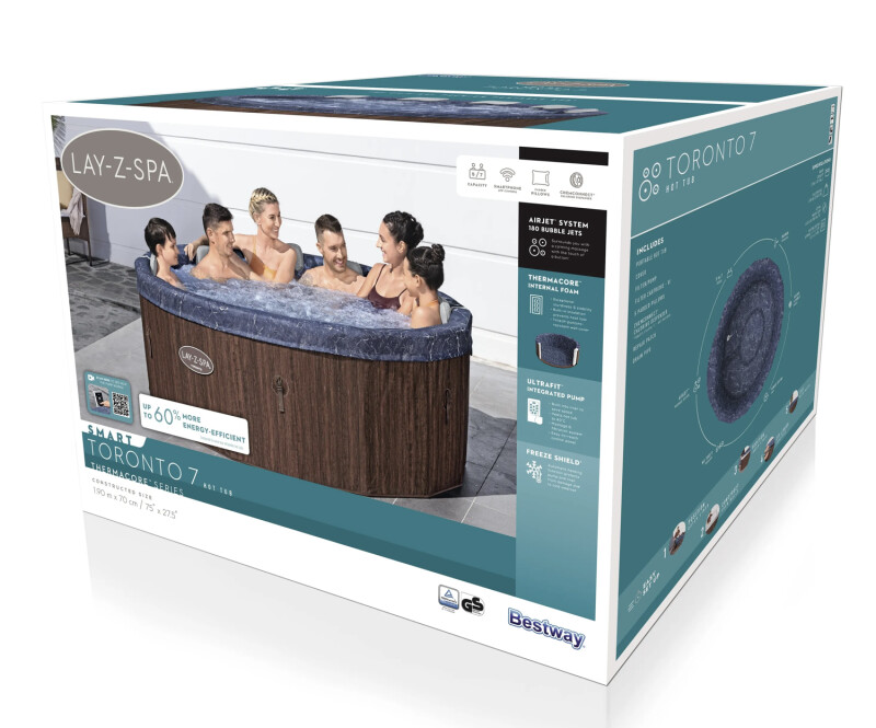 Bestway LAY-Z-SPA Toronto AirJet 6001W bassein-mullivann 5-7 inimesele