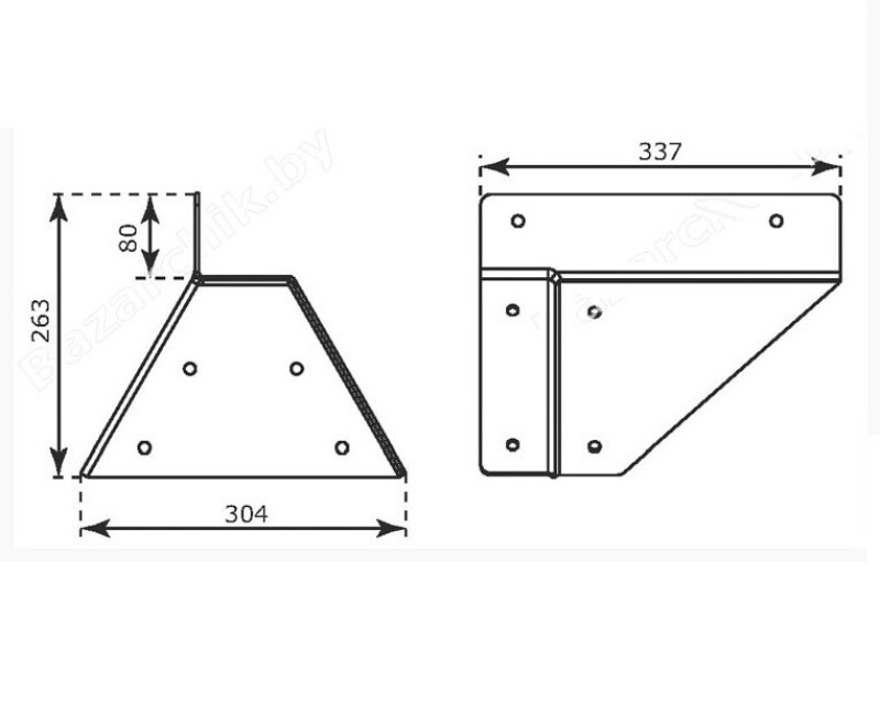 Universalus tvirtinimo elementas medinėms stačiakampėms konstrukcijoms