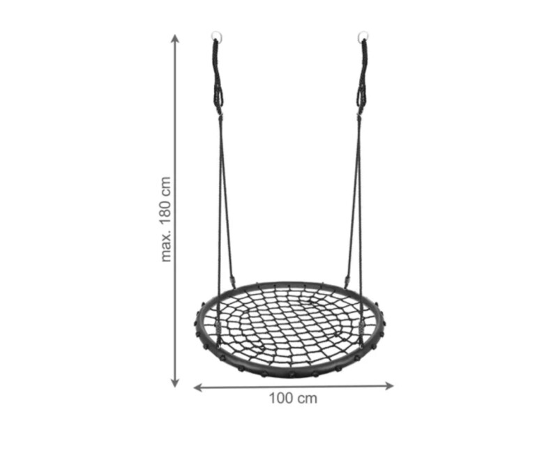 Laste Kiigekure pesa Ø 100 cm, must